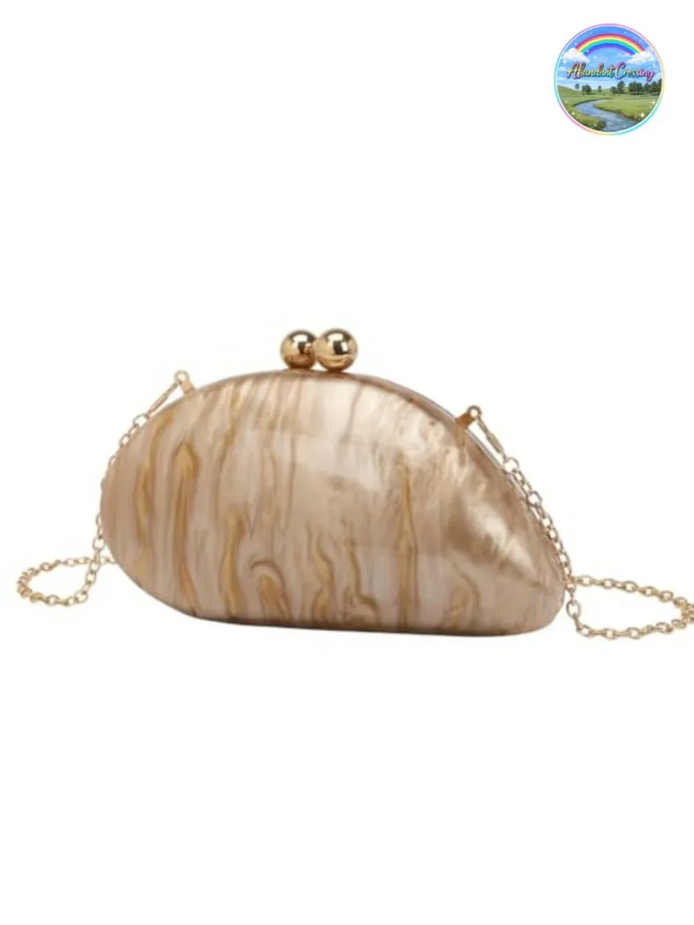Acrylic Clutch Evening Bag Shell Shaped Luxury Marble Glitter Handbag Purse